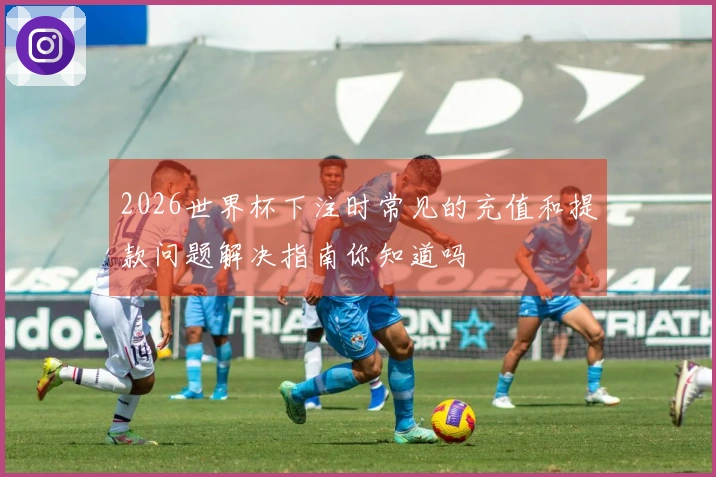 2026世界杯下注时常见的充值和提款问题解决指南你知道吗